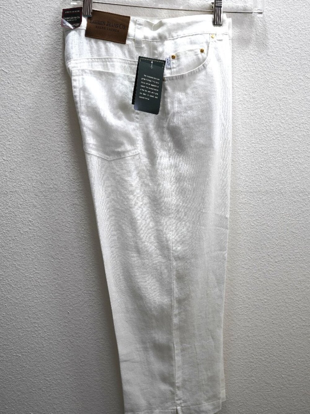 Ralph Lauren Jean Co White Linen Crop Pants size 4 NWT